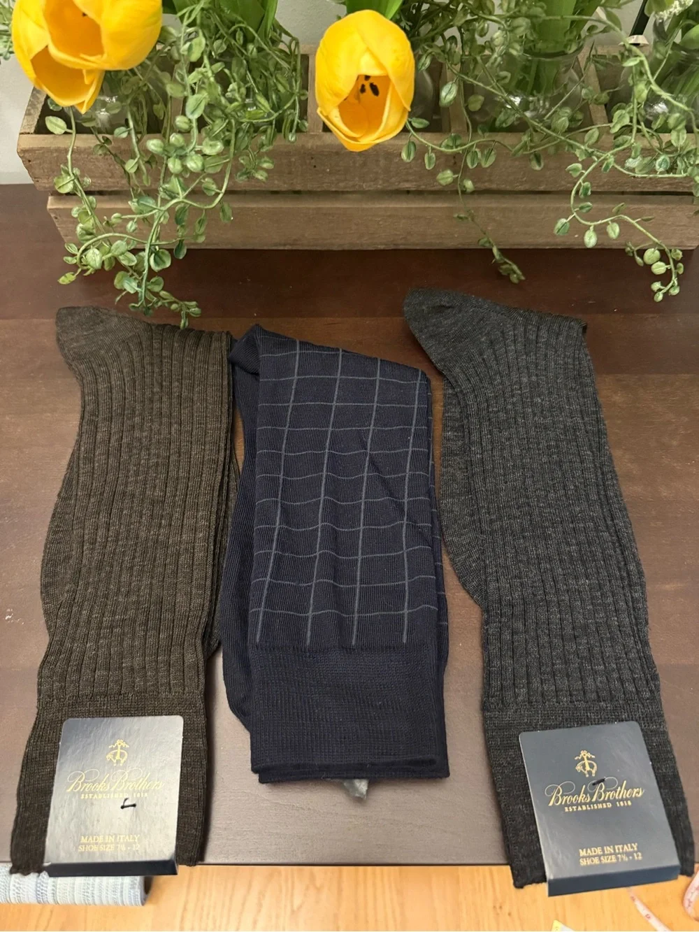 Brooks Brothers Ribbed and Windowpane Dress Socks - all NWT